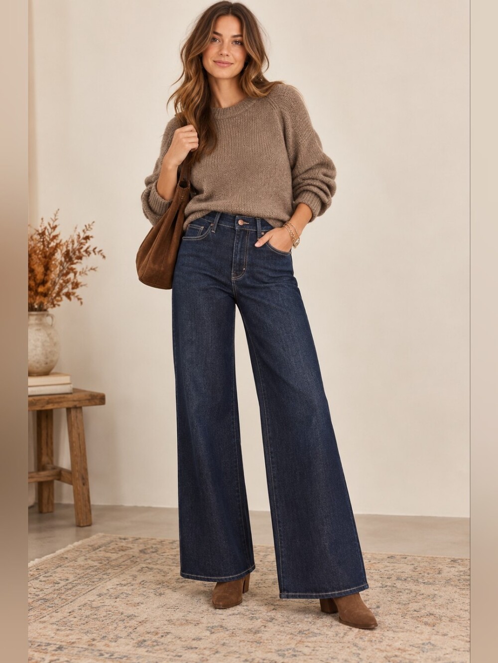 Judy Blue Women's Retro Wide Leg Jeans Tummy Control Deep Dark Stretch 13/31 NEW